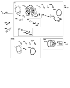 Cylinder Head Group Diagram and Parts List for 19N132-0108-F1 100000 - 19Z999 Briggs and Stratton Engine